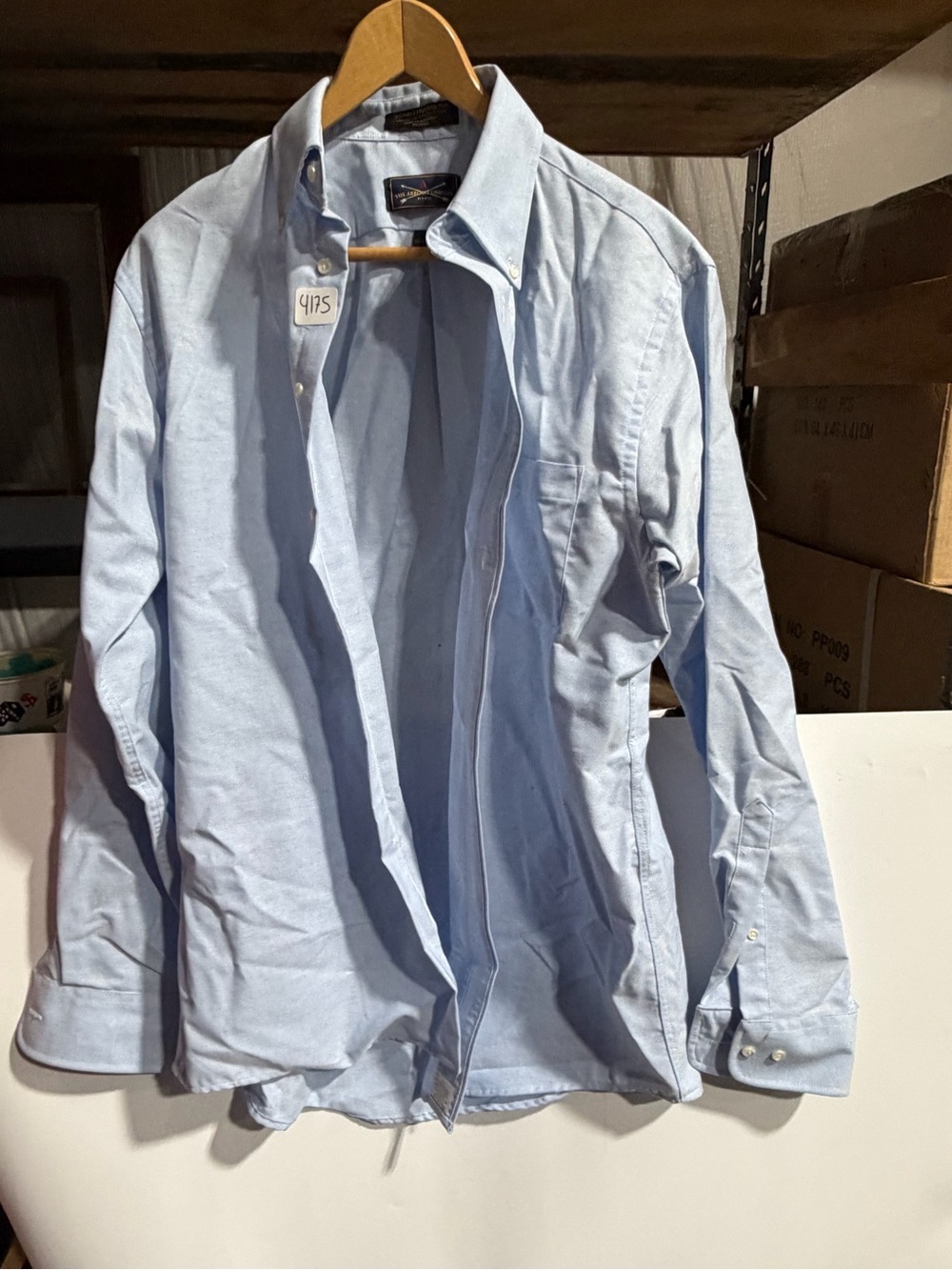 #4175-Light Blue Men’s Casual Button-Down Shirt
